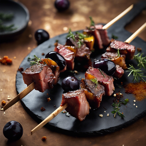 Lamb Chop Skewer with Black Plum | Food Guide