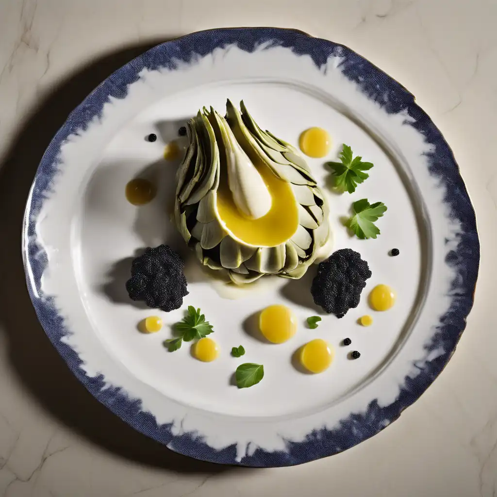 Artichoke Bottoms with Caviar