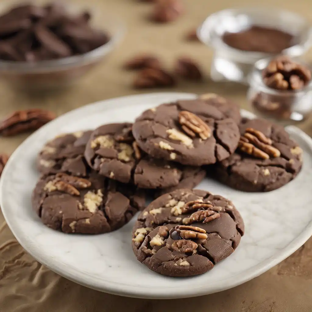 Chocolate and Pecan Shortbread Cookies