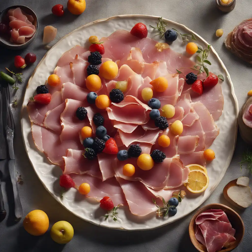 Cured Ham with Fresh Fruits