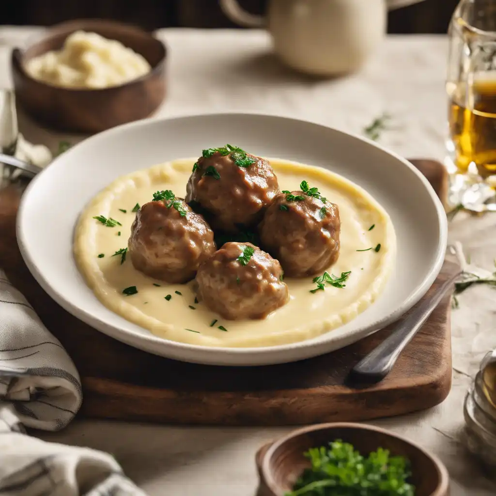 Mashed Potato and Cream Sauce Meatballs