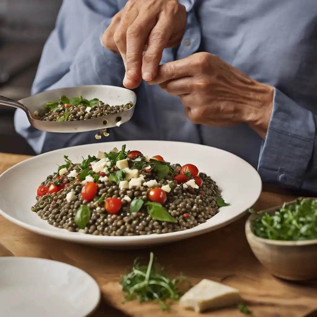 Lentil and Escarola Salad with Homemade Cheese