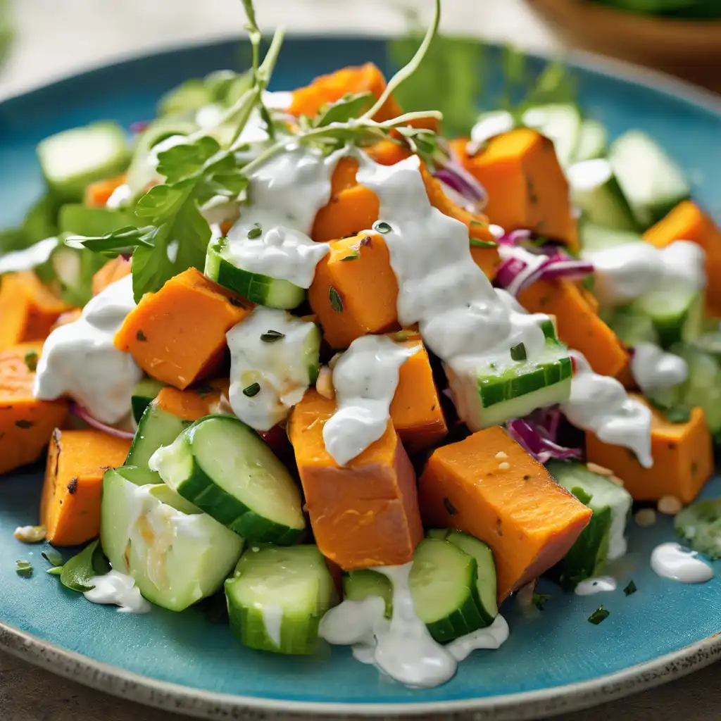 Sweet Potato and Cucumber Salad with Yogurt Dressing