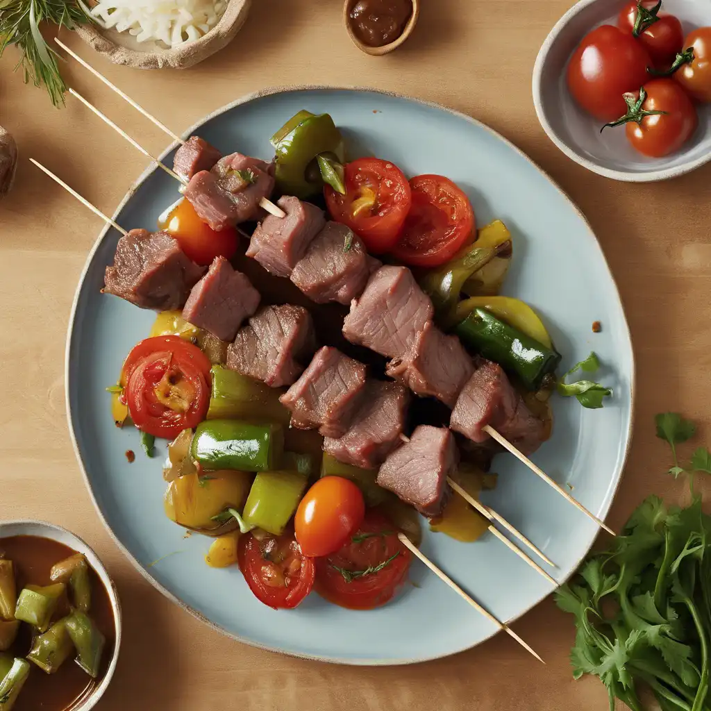 Skewered Meat with Vegetables