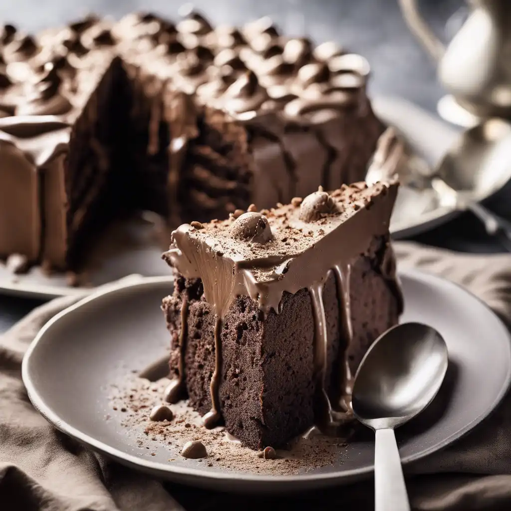 More Mocha Cake with Chocolate and Cream Ice Cream