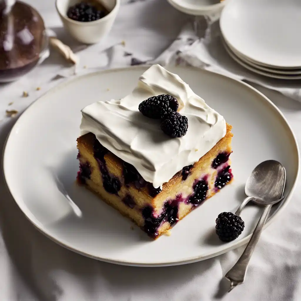 Blackberry Cake with Whipped Cream