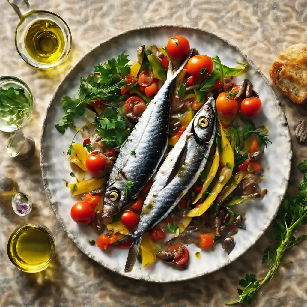 Foto de Sardinha com tomate e manjericão