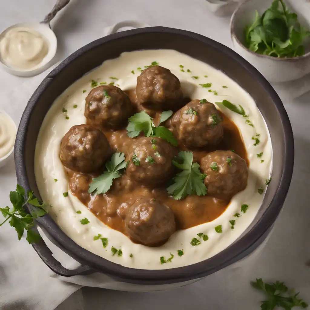 Meatball with Eggplant and Yogurt Sauce