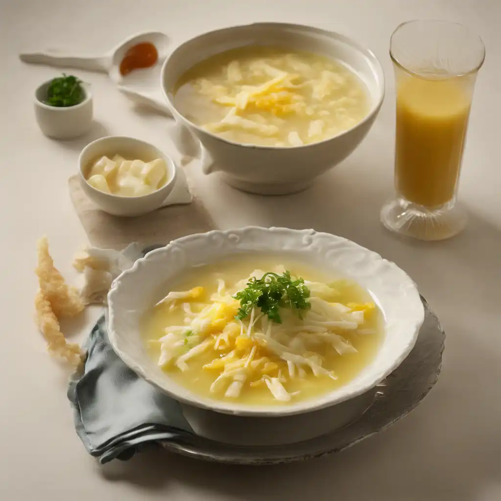 Egg Drop Soup with Omelet Strips