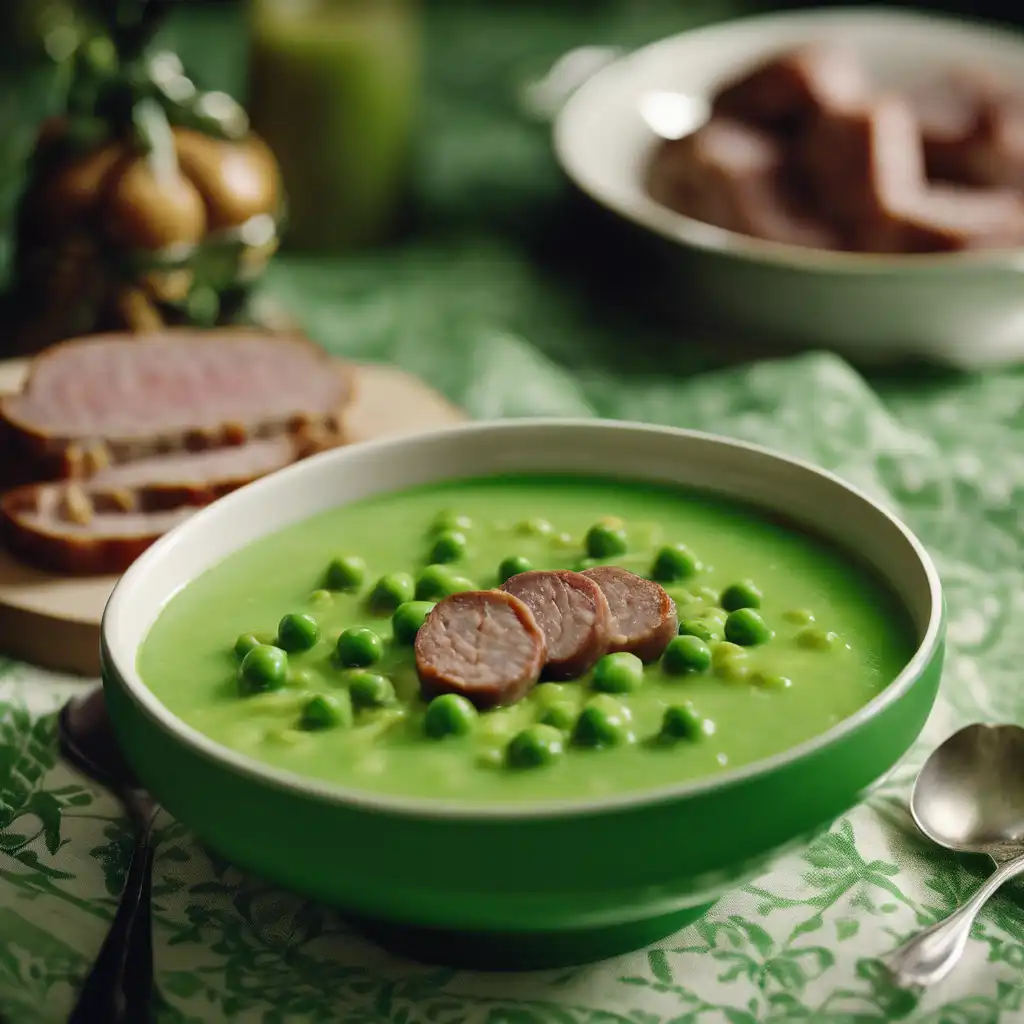 Green Pea Soup with Sausage