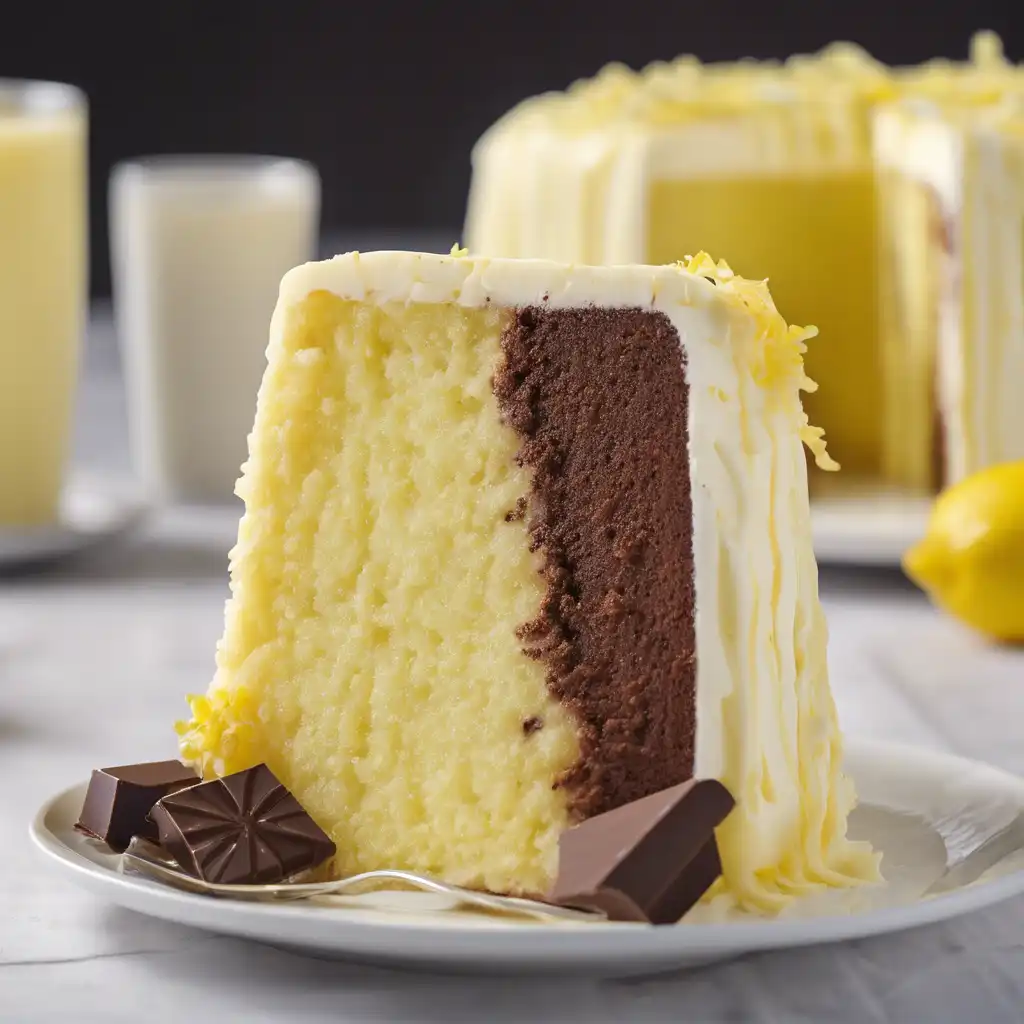 Lemon Chiffon Cake with Chocolate