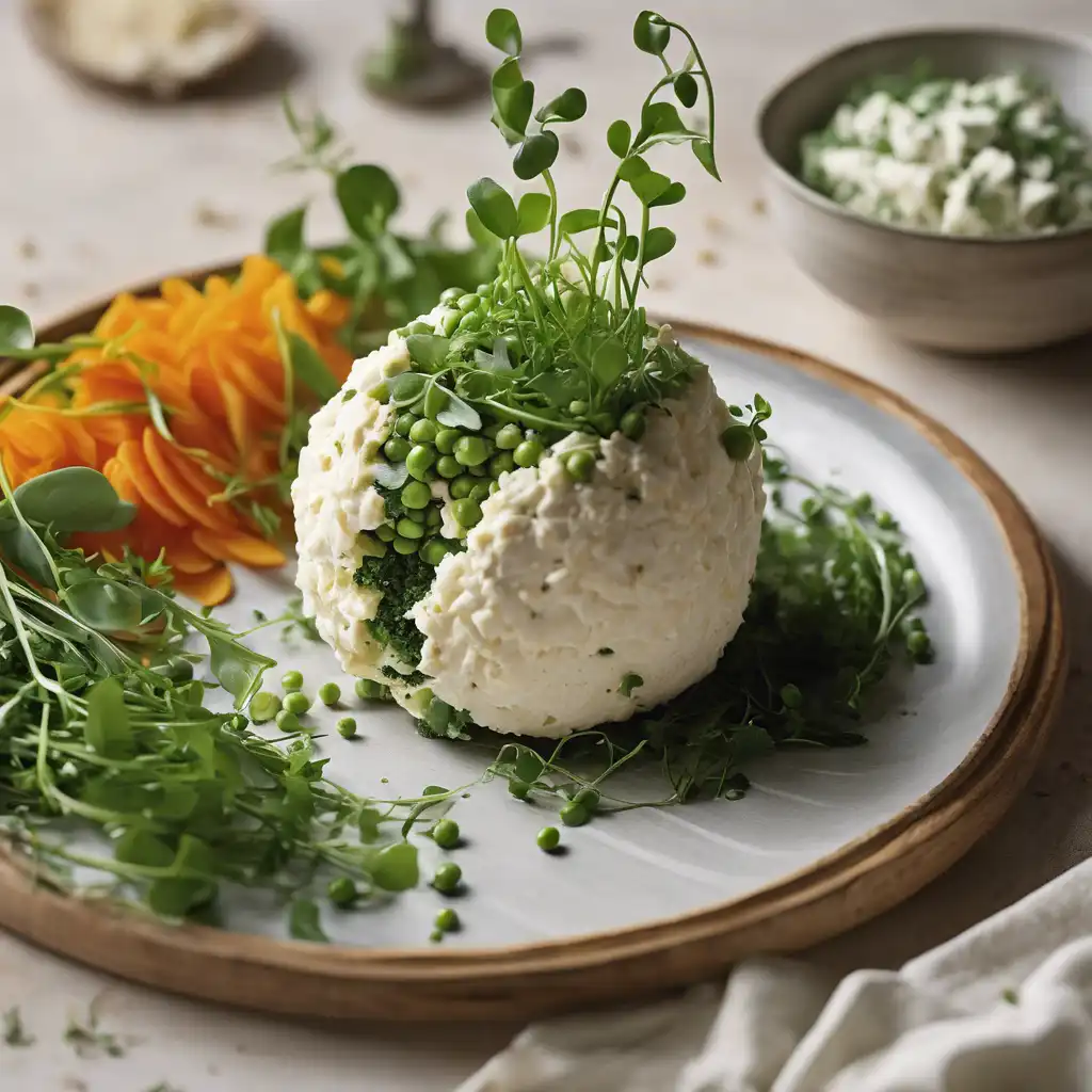 Cheese Ball with Pea Shoots