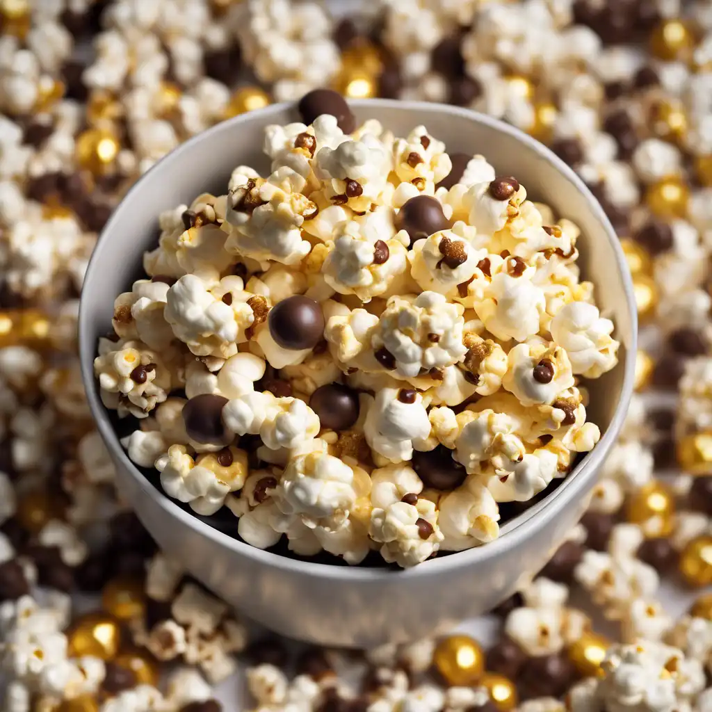 Popped Corn with Chocolate Ball