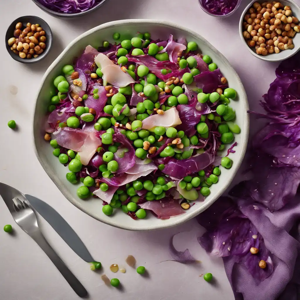 Pea and Red Cabbage Salad with Prosciutto