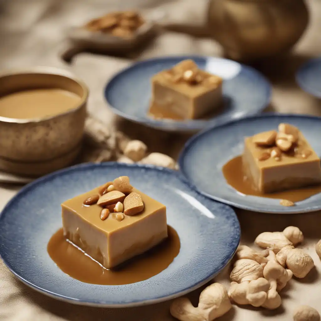 Peanut Pudding with Ginger Squares