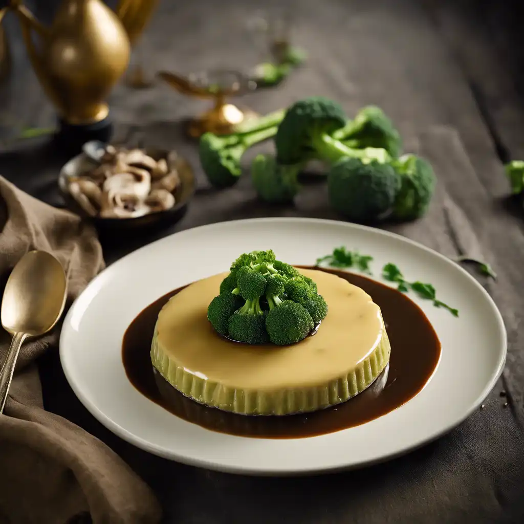 Broccoli Flan with Mushroom Sauce