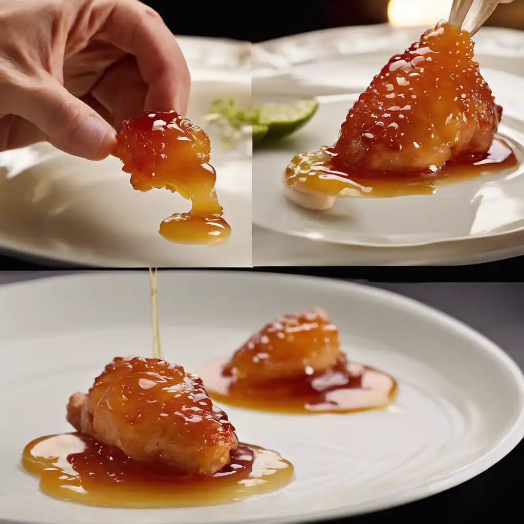 Foto de Quadradinho de frango com molho de geléia