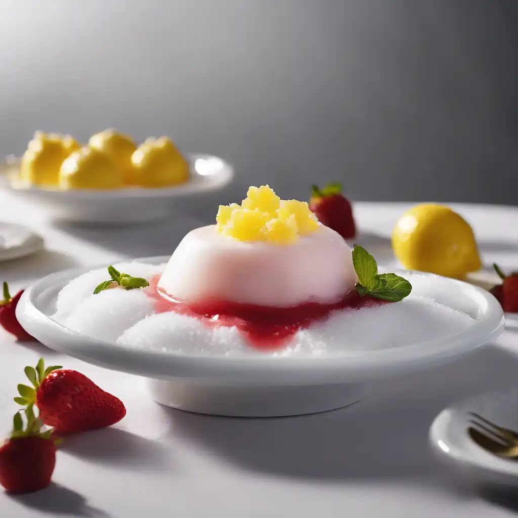 Snow Pudding with Strawberry Sauce