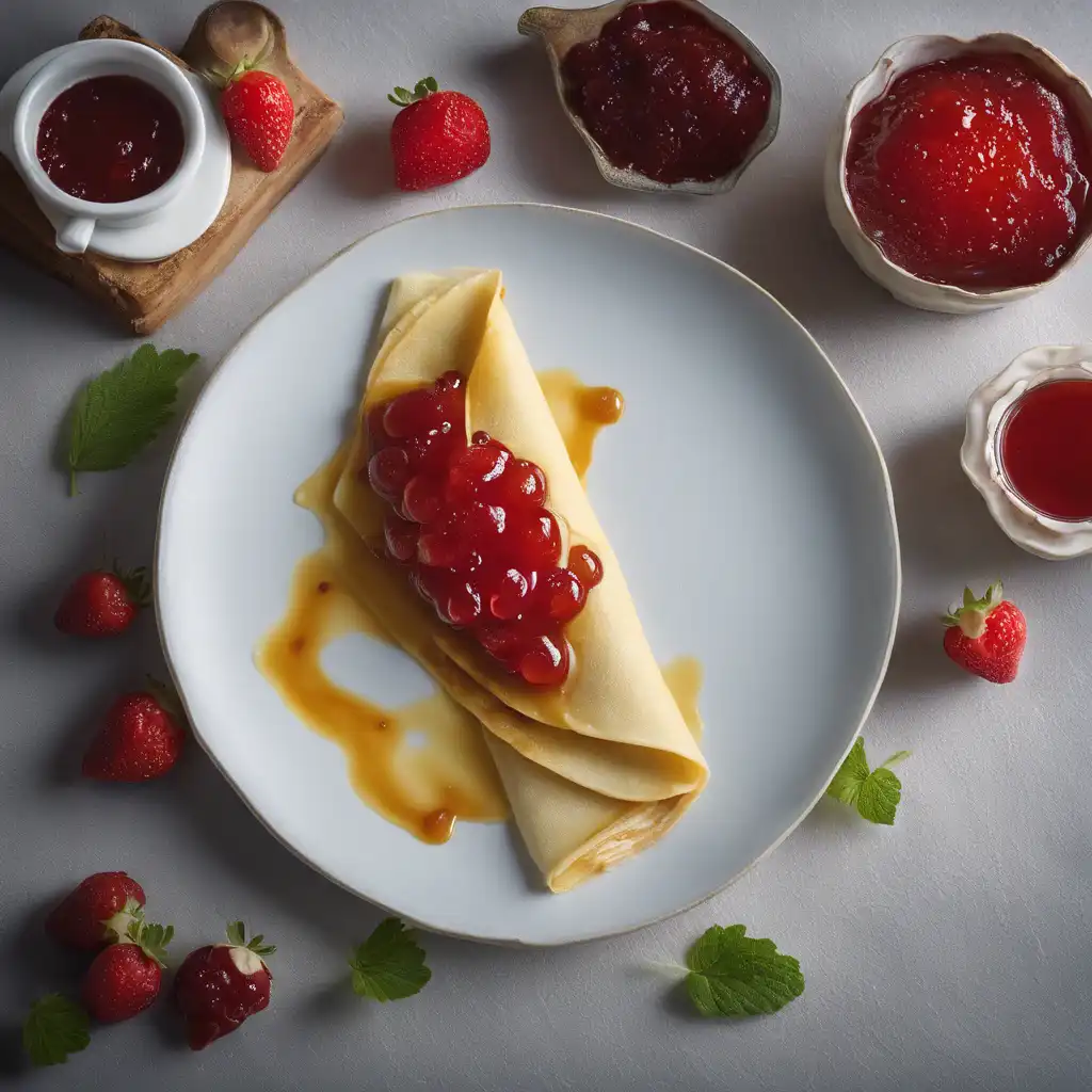 Gooseberry Crepe with Strawberry Jam