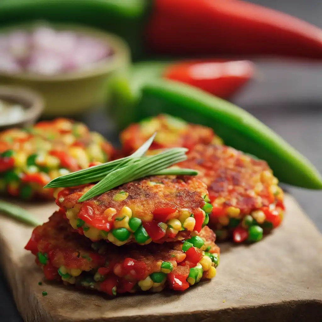 Red Pepper and Green Corn Fritters