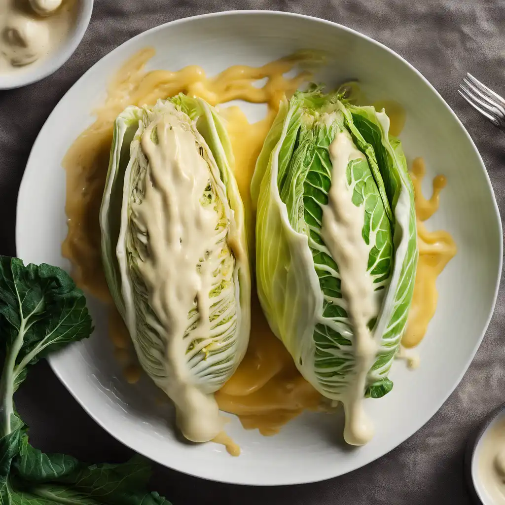 Roasted Cabbage with Cheese Sauce