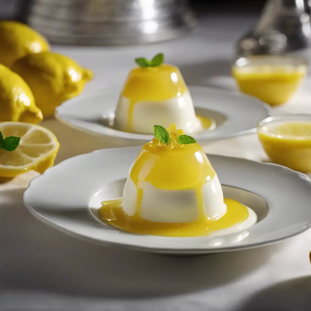 Lemon Mousse with Jelly Sauce