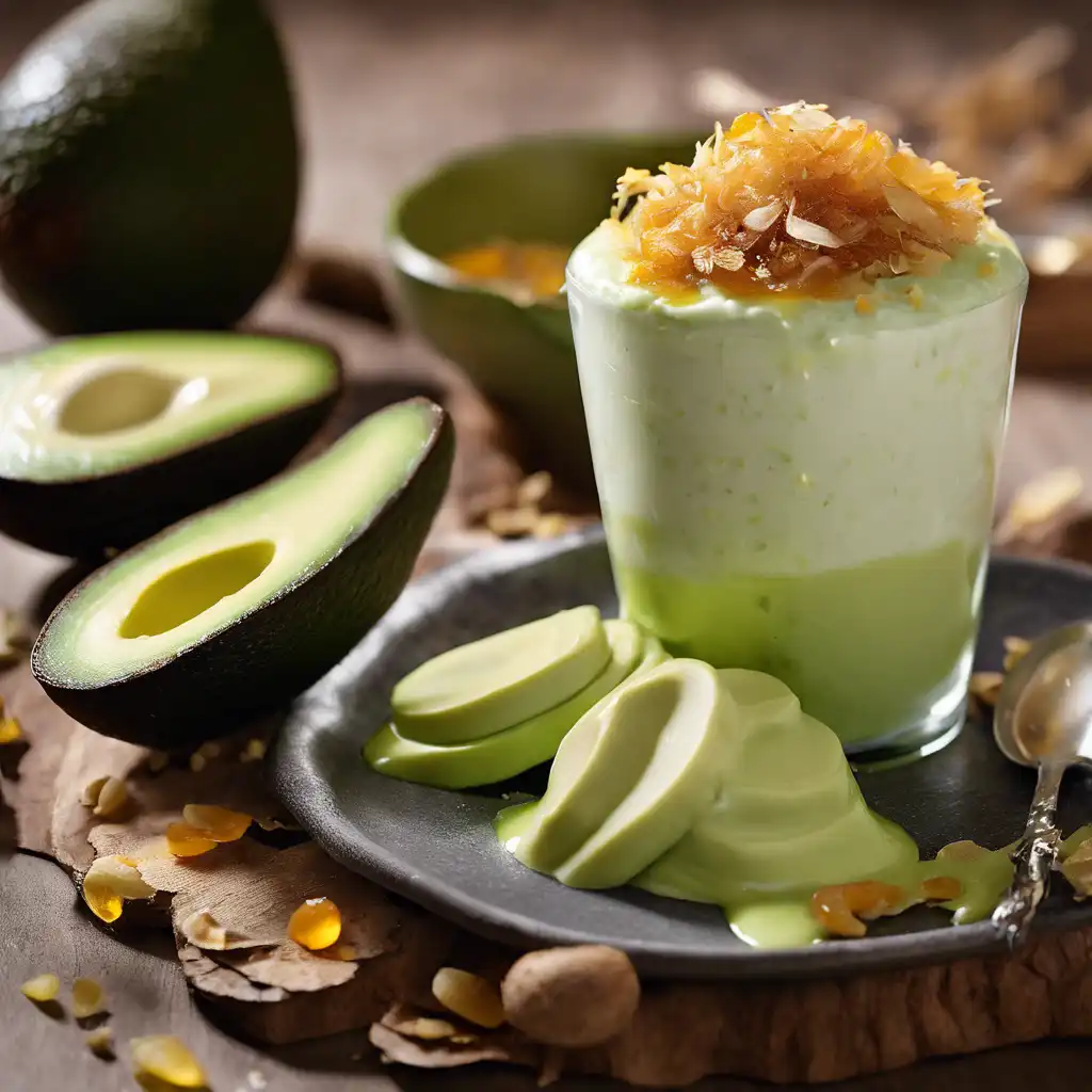 Foto de Gelado de iogurte, abacate e mel