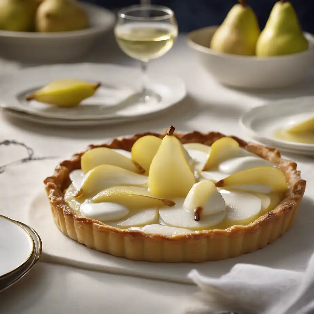 Pear Tart with Lemon Cream and White Wine