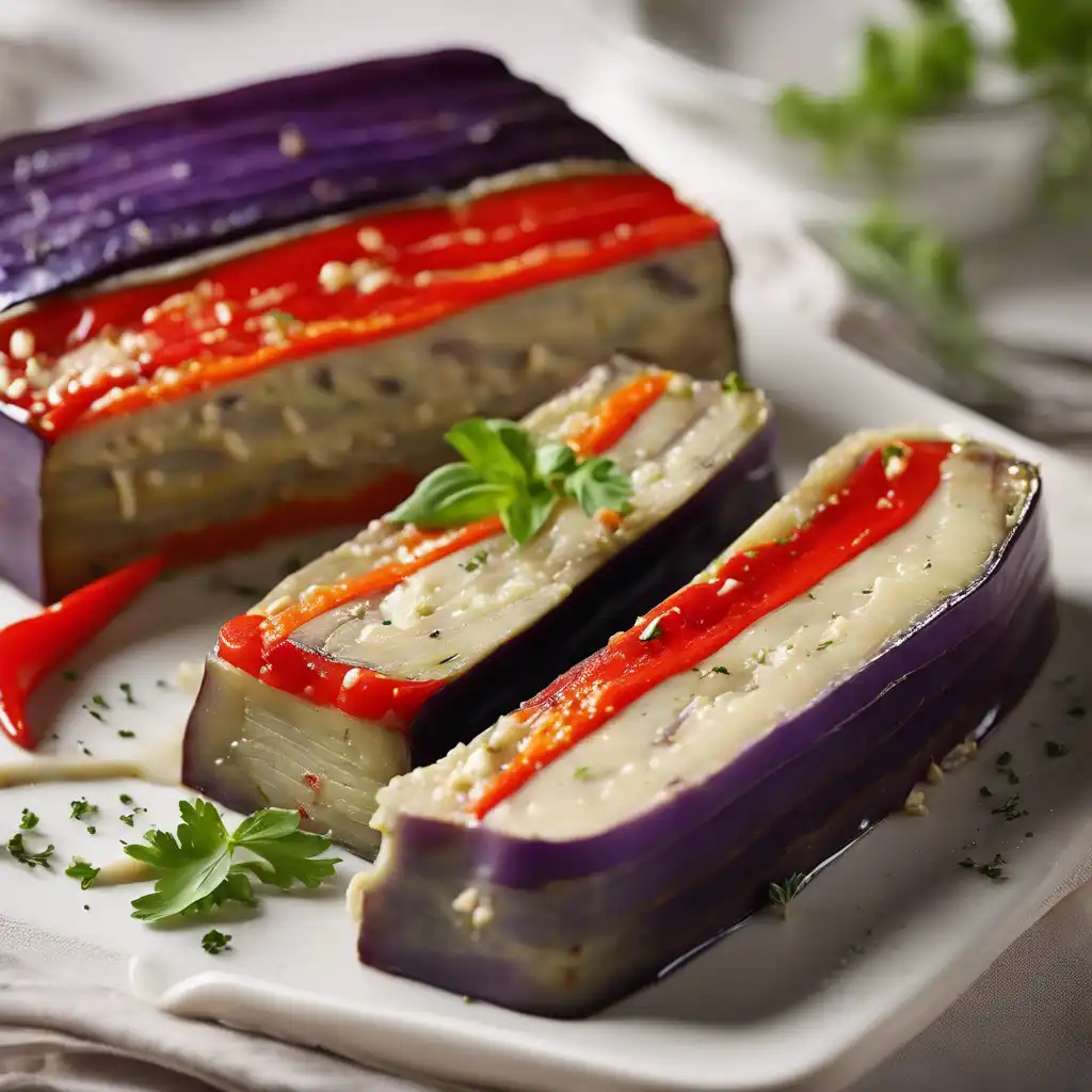 Layered Eggplant and Red Pepper Terrine in the French Style