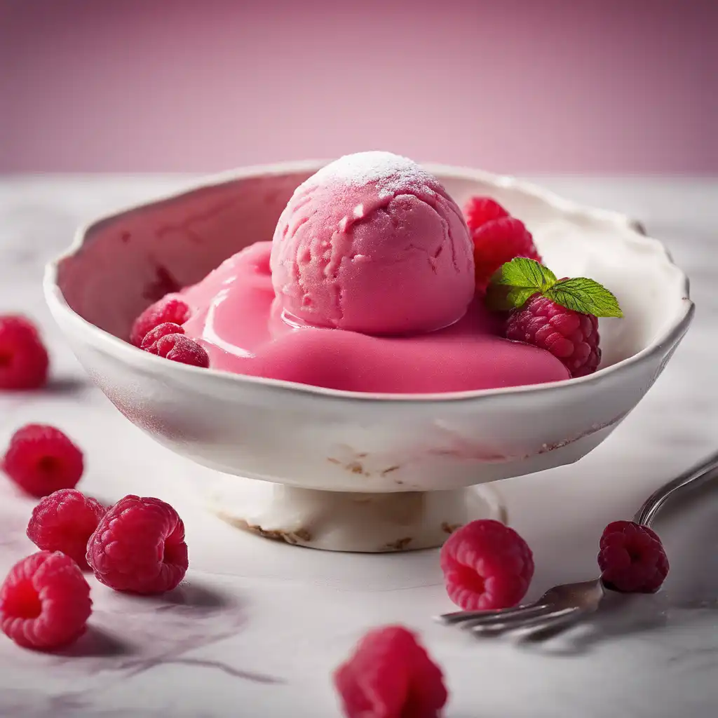 Raspberry Sorbet with Raspberries