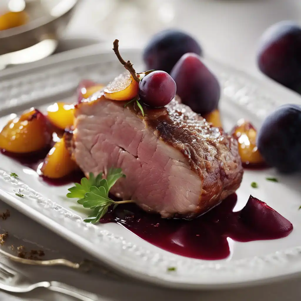 Pork Rump Stuffed with Plums