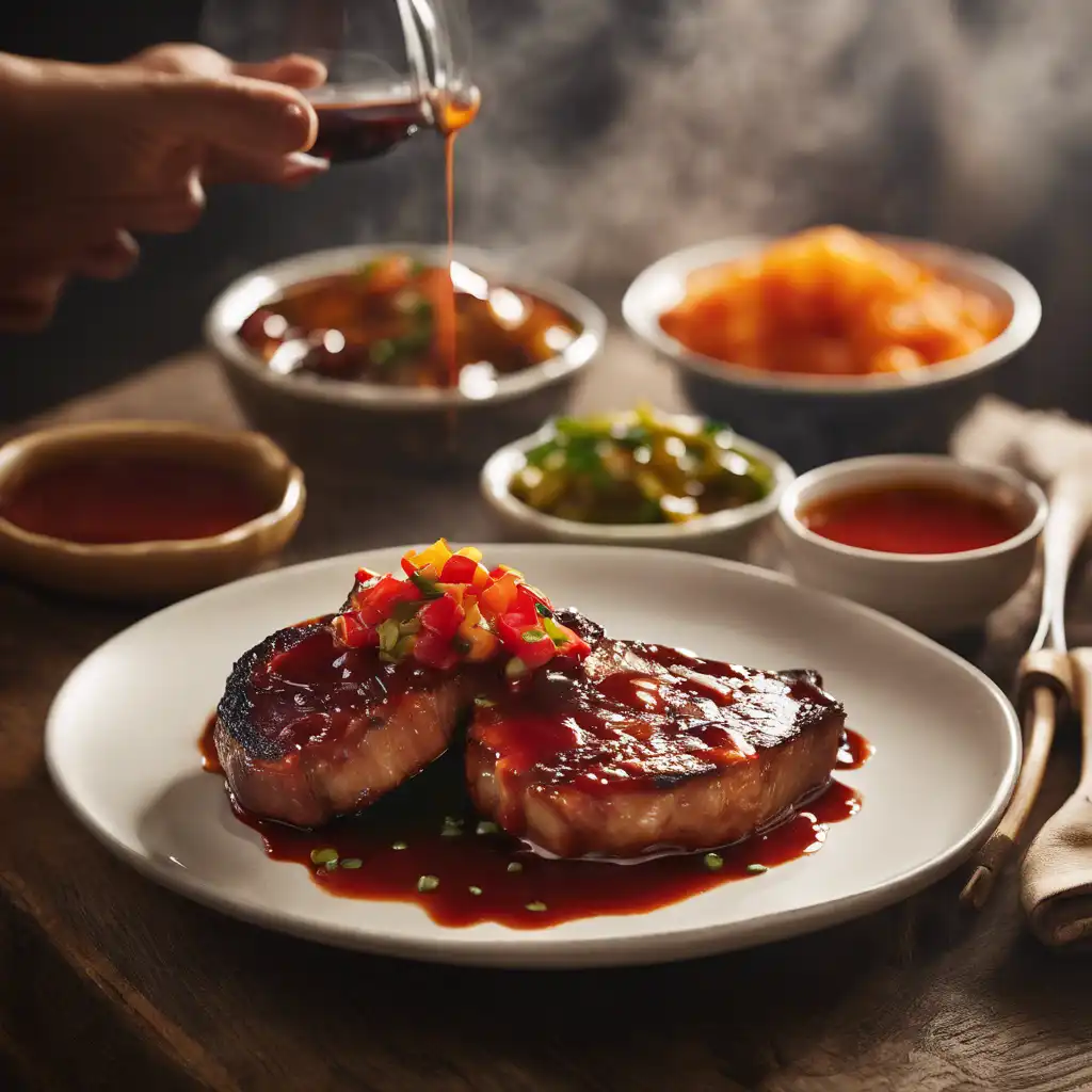 Smoked Pork Chops with Sweet and Sour Sauce