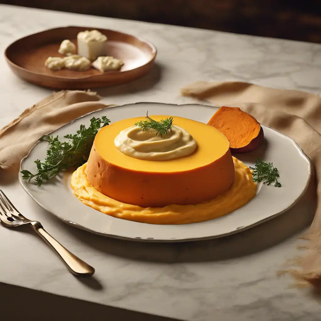 Mashed Sweet Potato with Cheese Slice