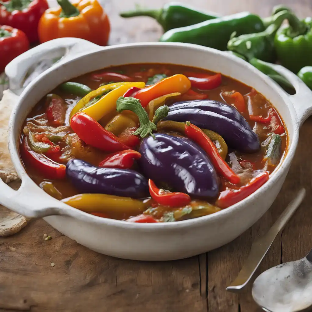 Eggplant and Vegetable Stew with Peppers