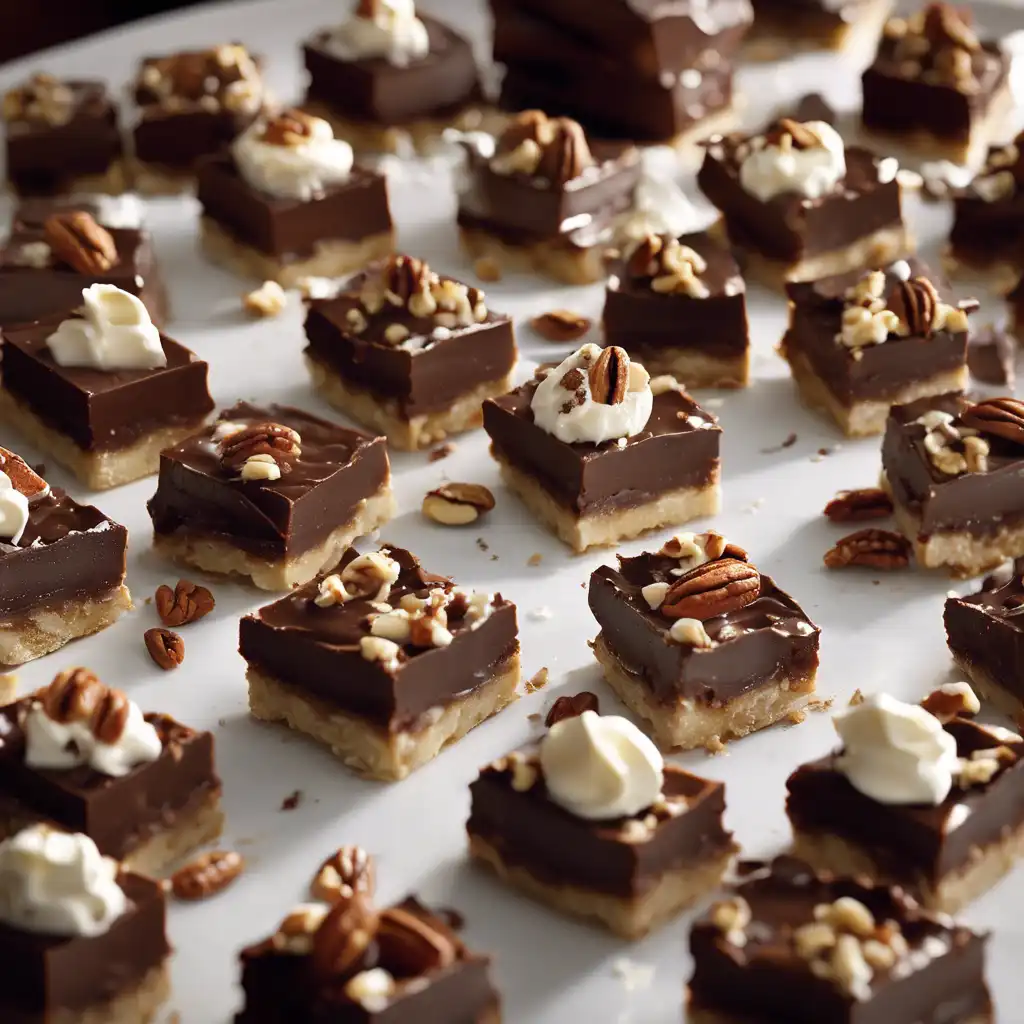 Chocolate Squares with Nuts and Whipped Cream