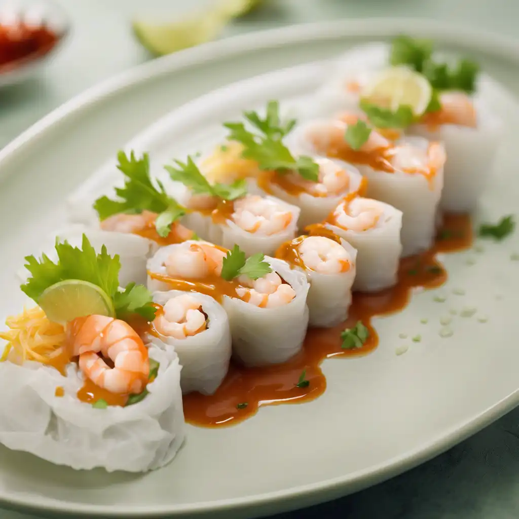 Fish Roll with Shrimp Sauce