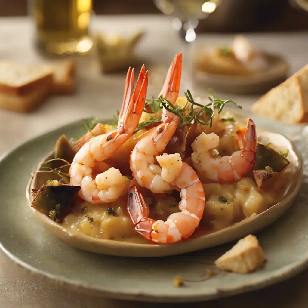 Shrimp with Sherry and Butter Toasts