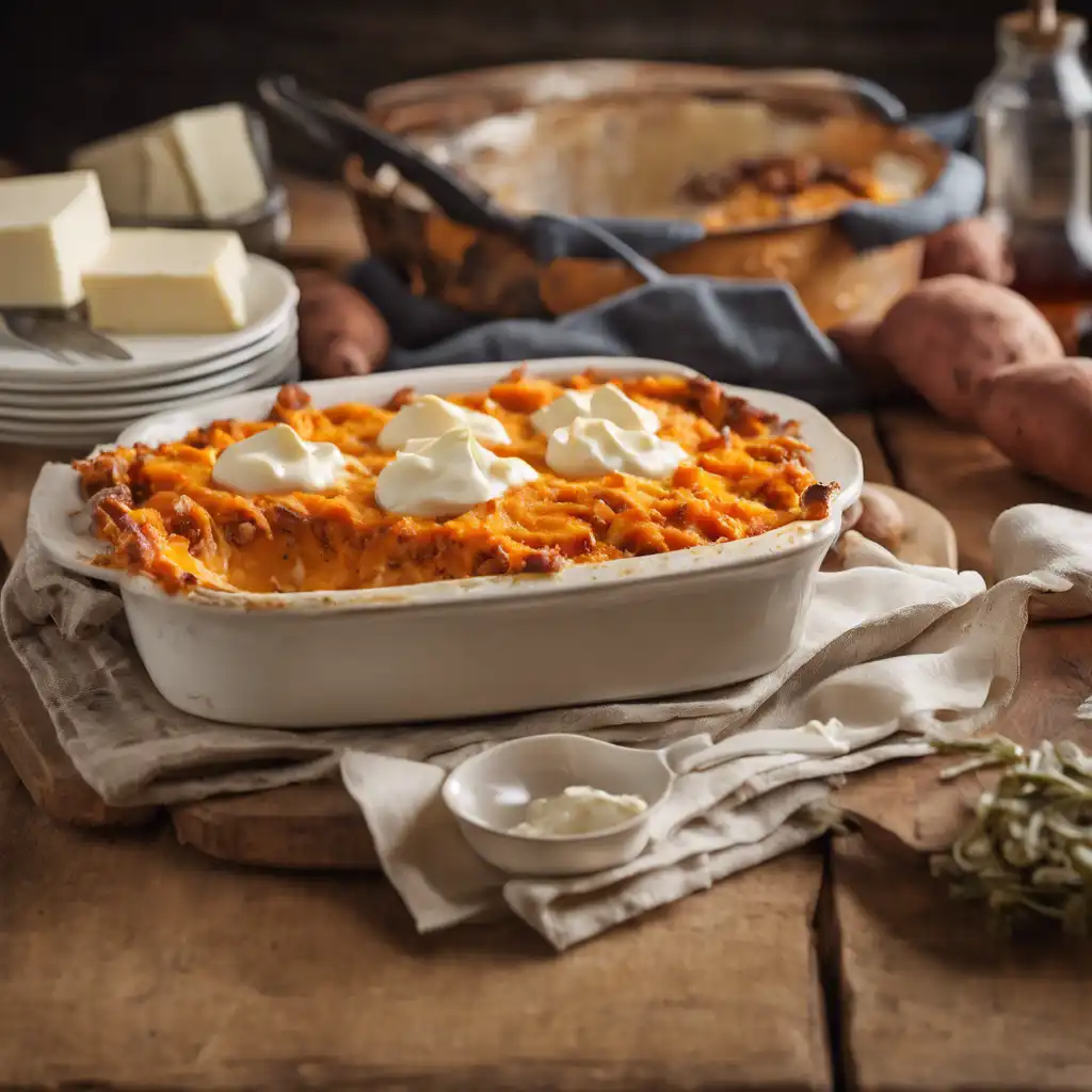 Sweet Potato Casserole with Cheese Baked to Perfection