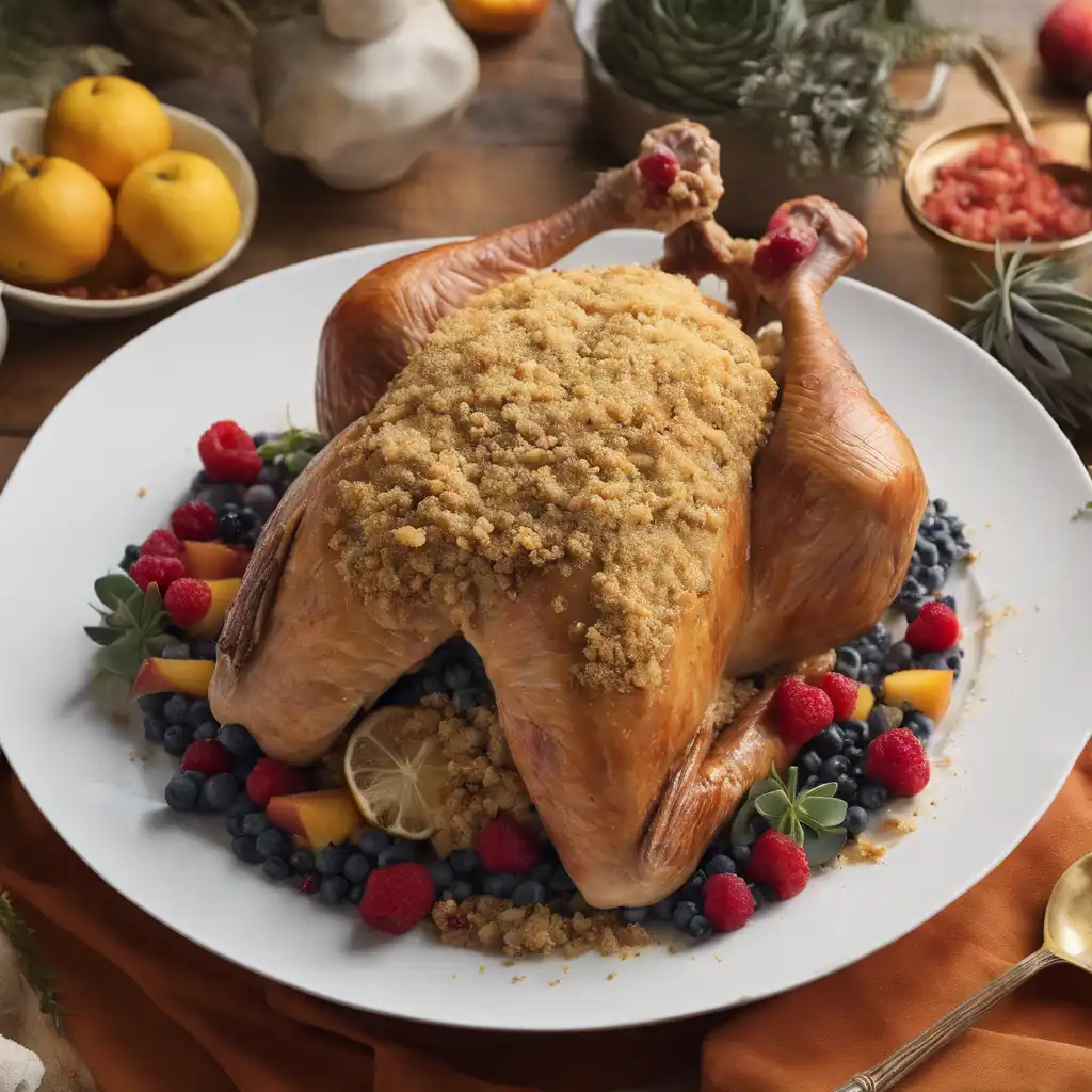Foto de Stuffed Turkey with Fruit Stuffing and Cassava Flour Crumble