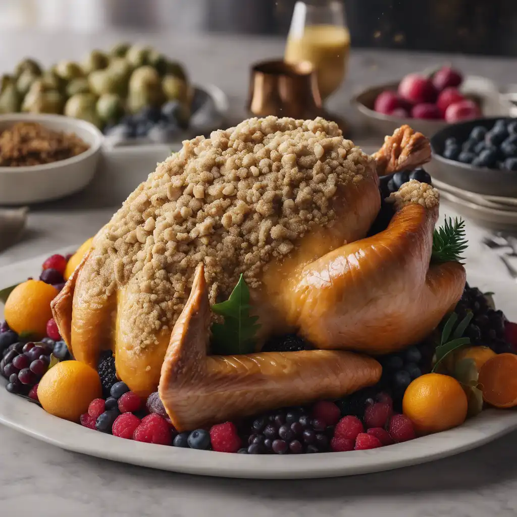 Stuffed Turkey with Fruit Stuffing and Cassava Flour Crumble