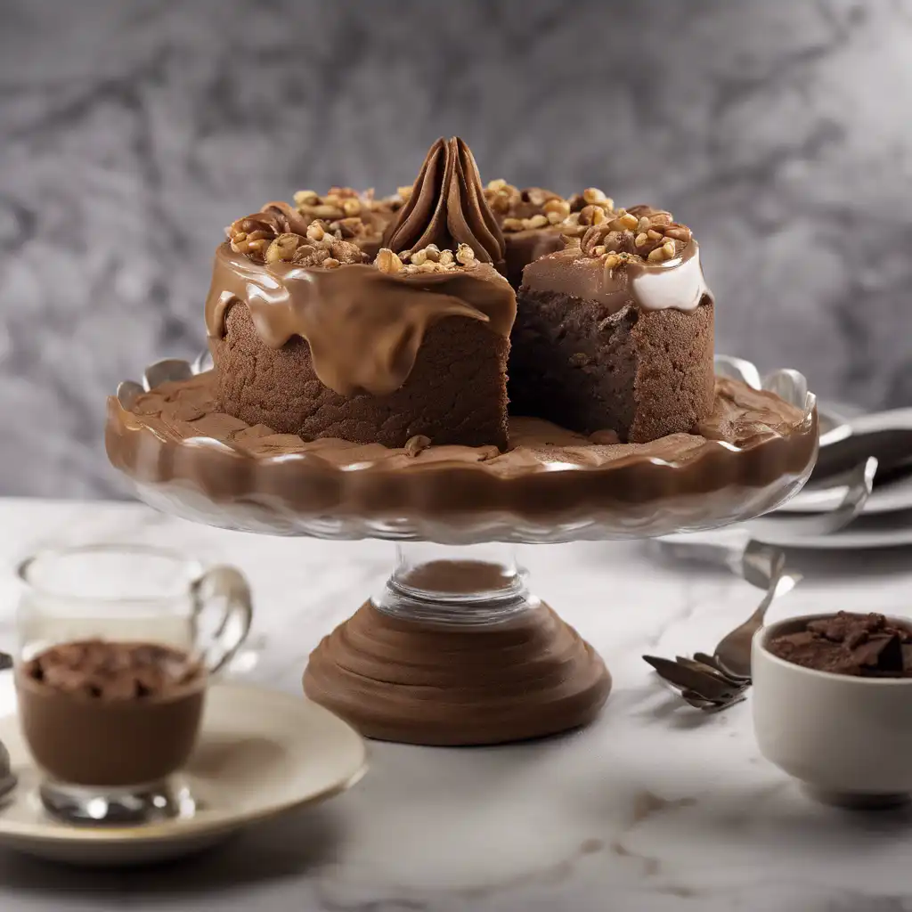 Walnut Cake with Chocolate Mousse