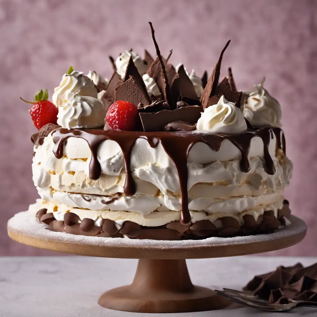 Whipped Cream Cake with Ice Cream