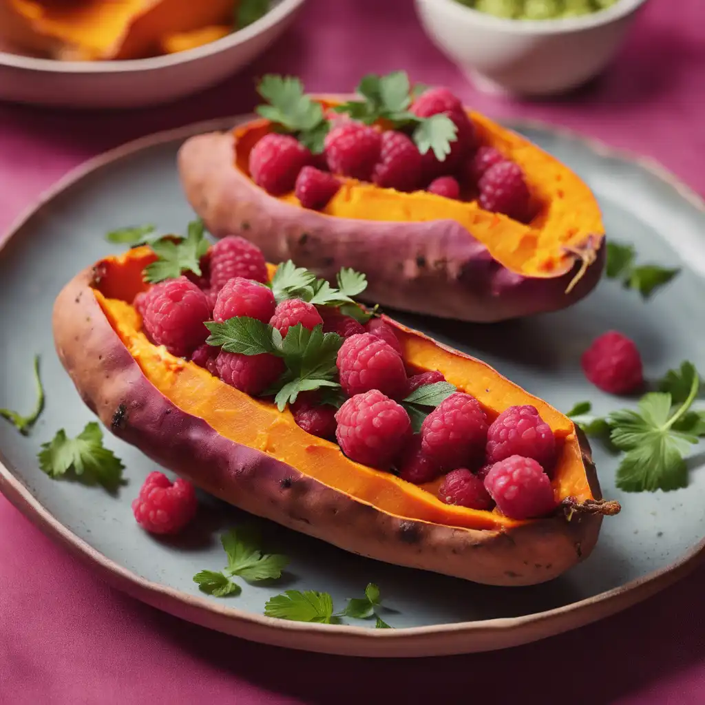 Stuffed Sweet Potatoes with Raspberries