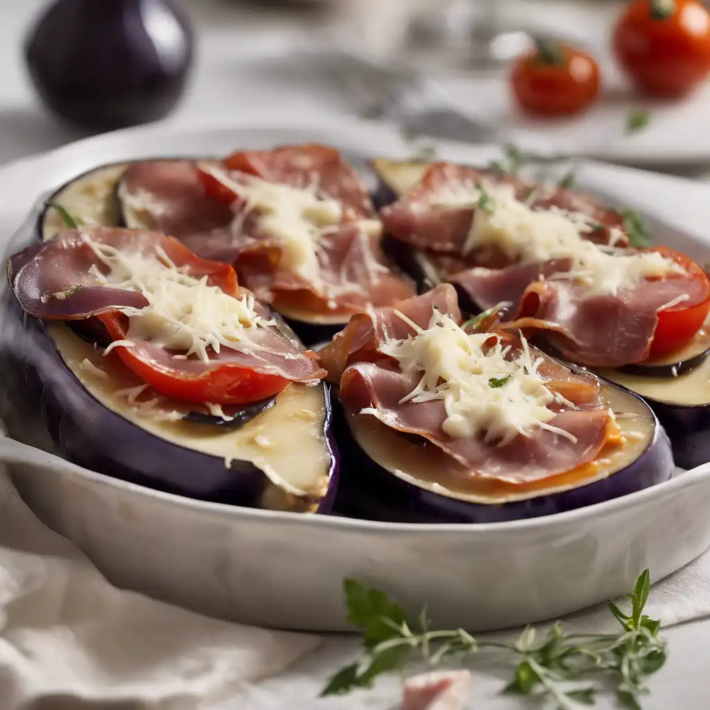 Eggplant with Cheese, Tomato, and Prosciutto