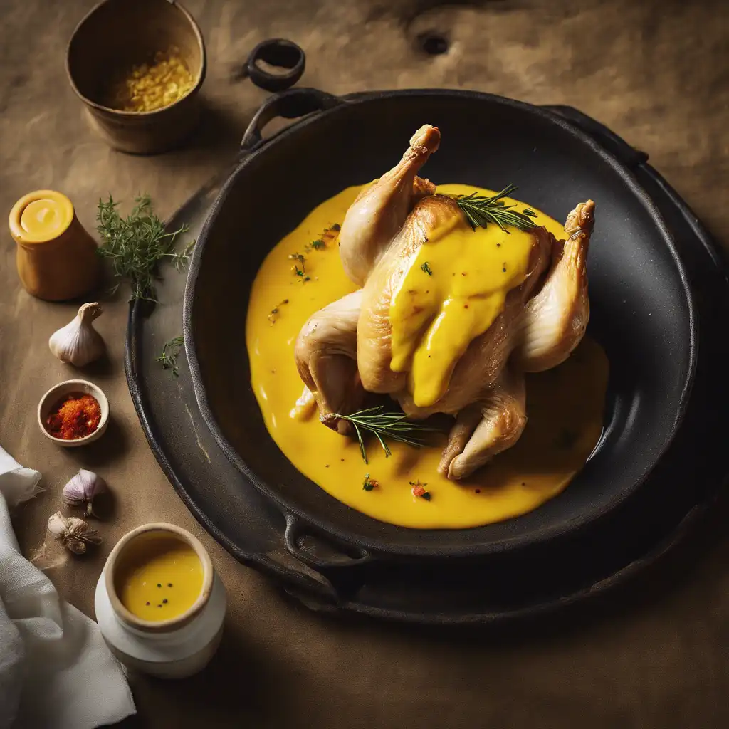 Rooster with a Saffron Sauce