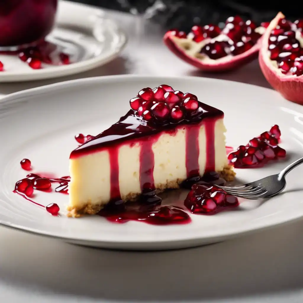 Cheese Cake with Pomegranate Glaze