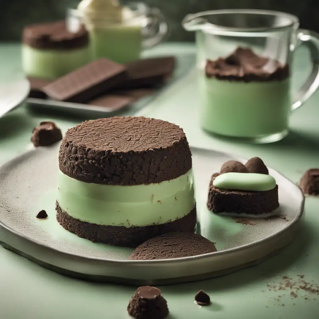 Minty Snack of Chocolate Biscuits and Pudding