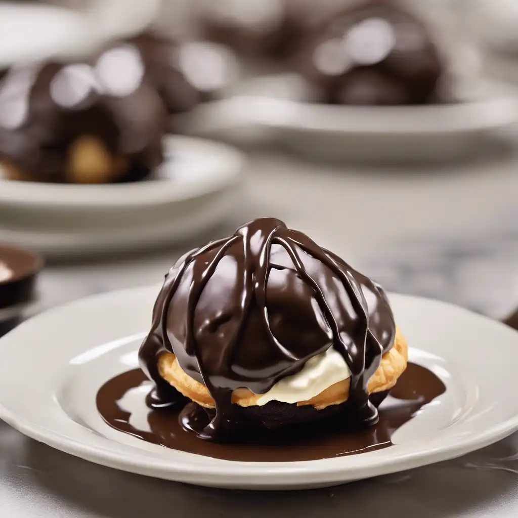 Cream-Filled Choux Pastry with Chocolate Glaze