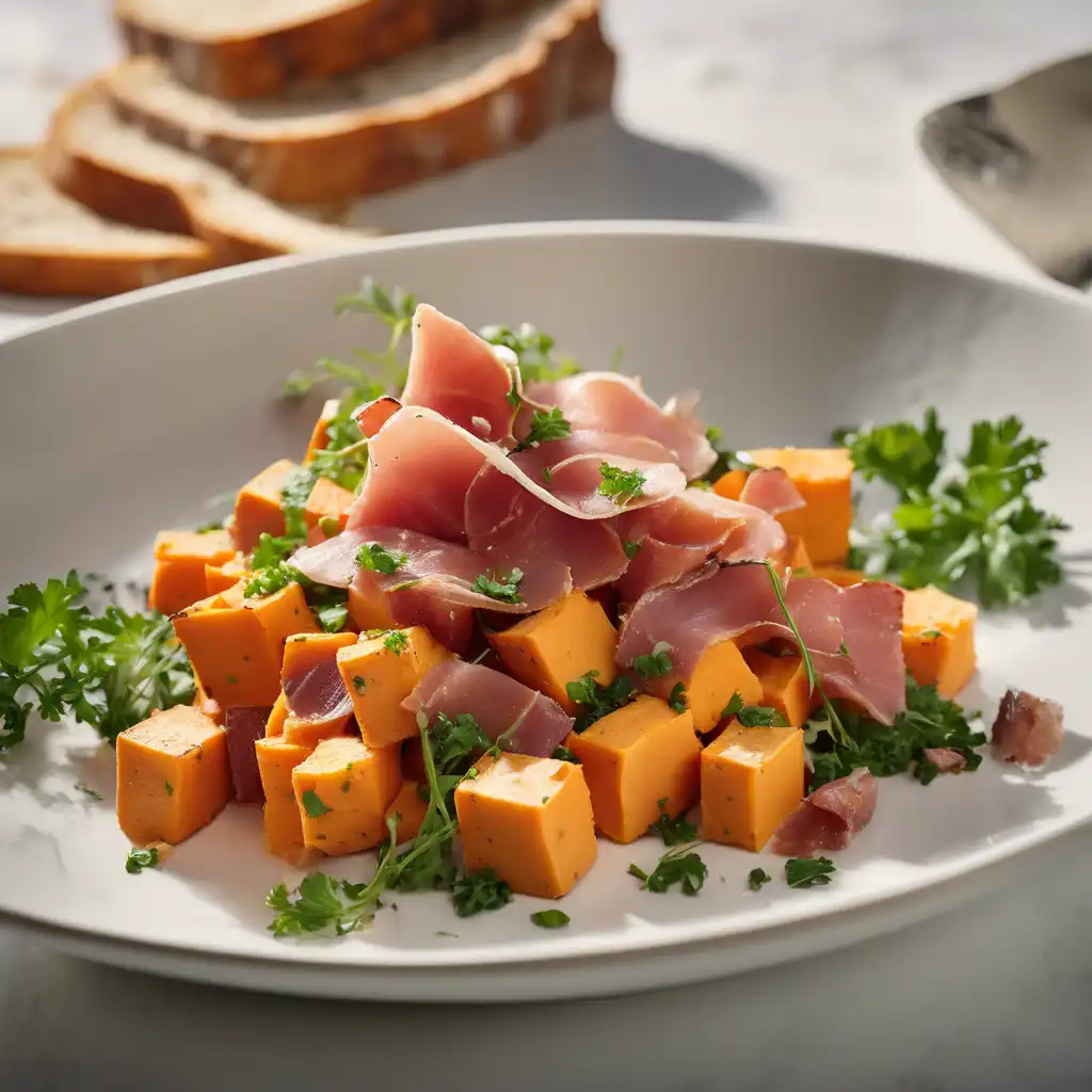 Sweet Potato Salad with Prosciutto and Toast