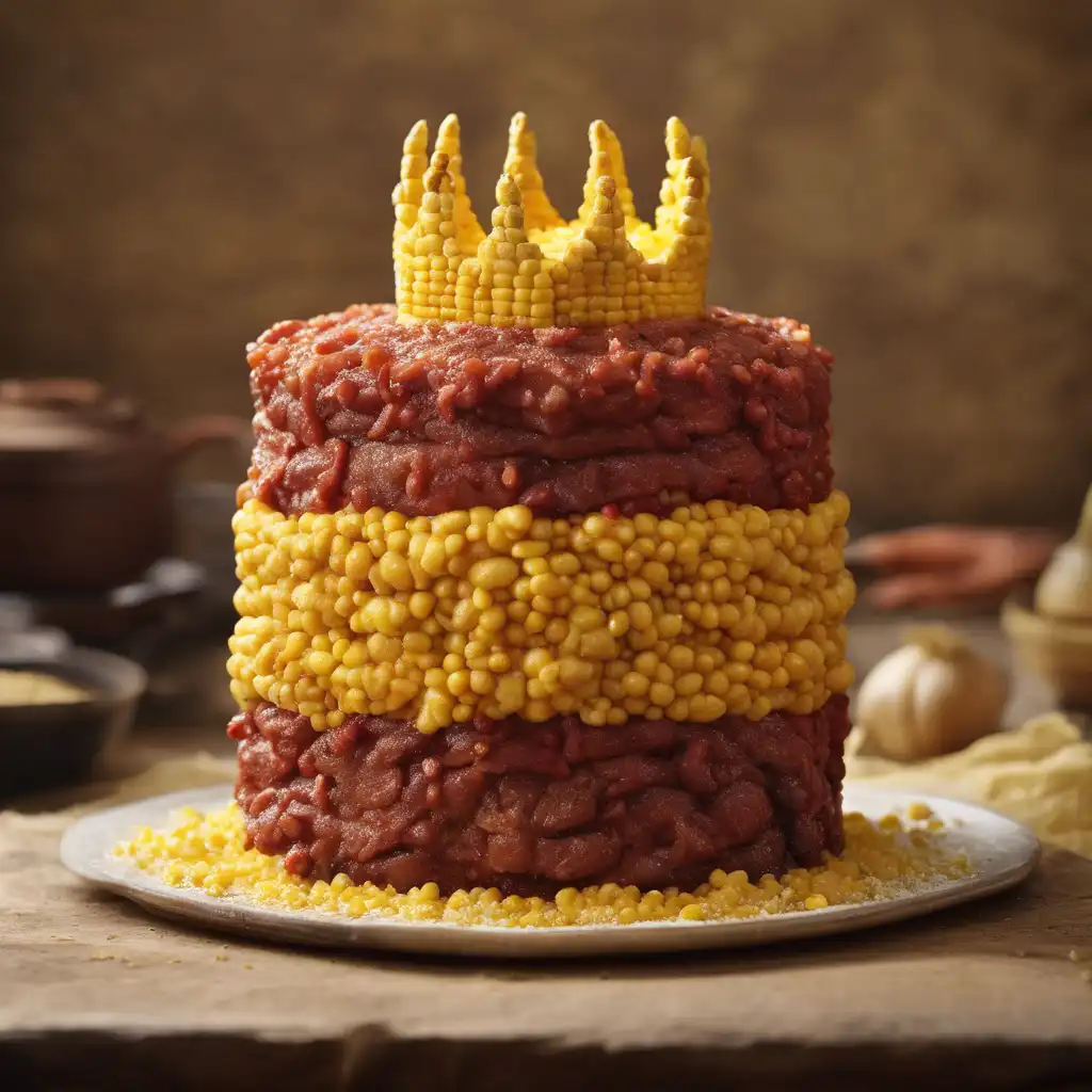 Meat-Filled Mound Cake with Cornmeal